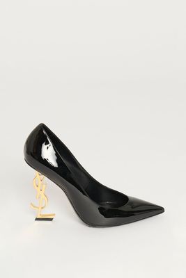 Opyum Patent Leather Pointed Toe Heel with YSL Metal Heel from Saint Laurent