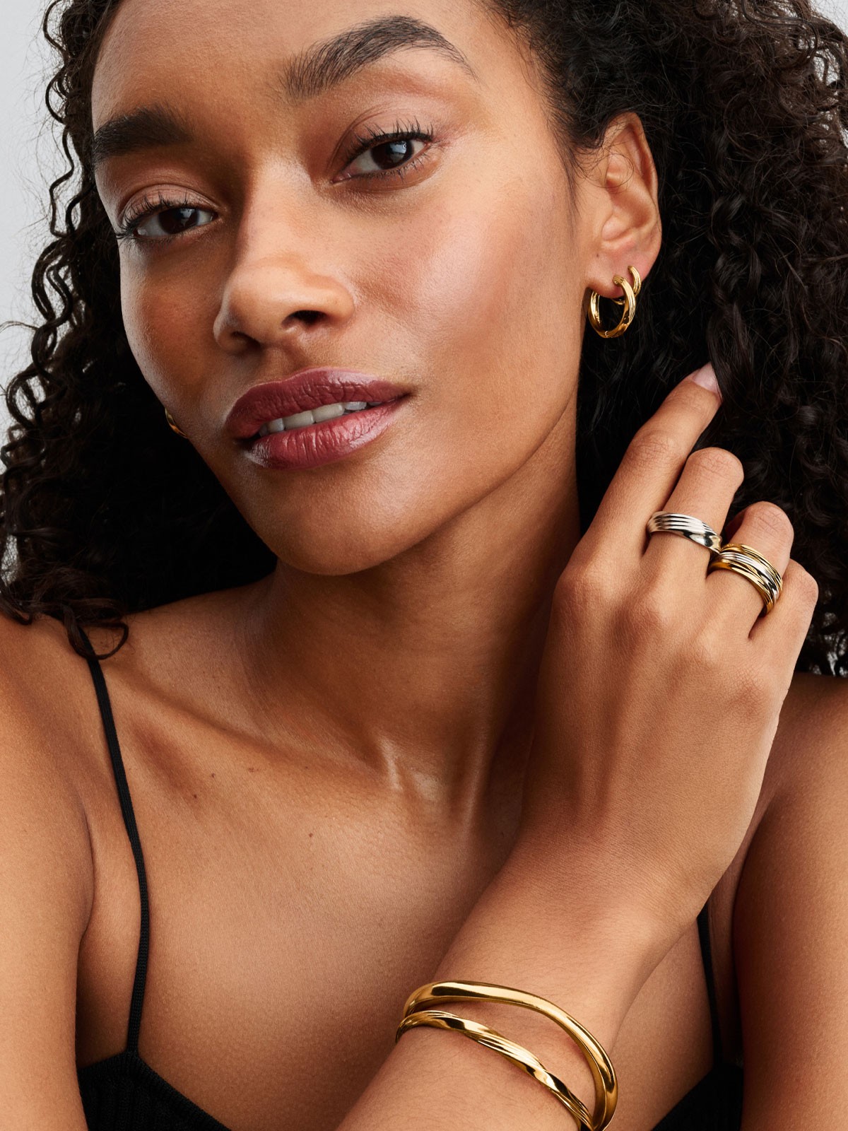 Twisted Open Bangle 14k Gold Plating