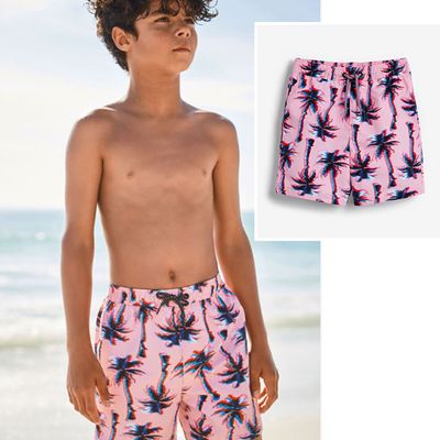 Pink Palm Tree Swim Shorts from Next