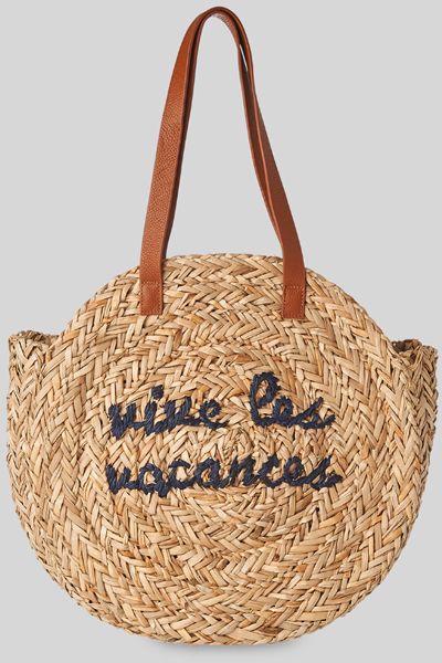 Vacances Round Straw Bag