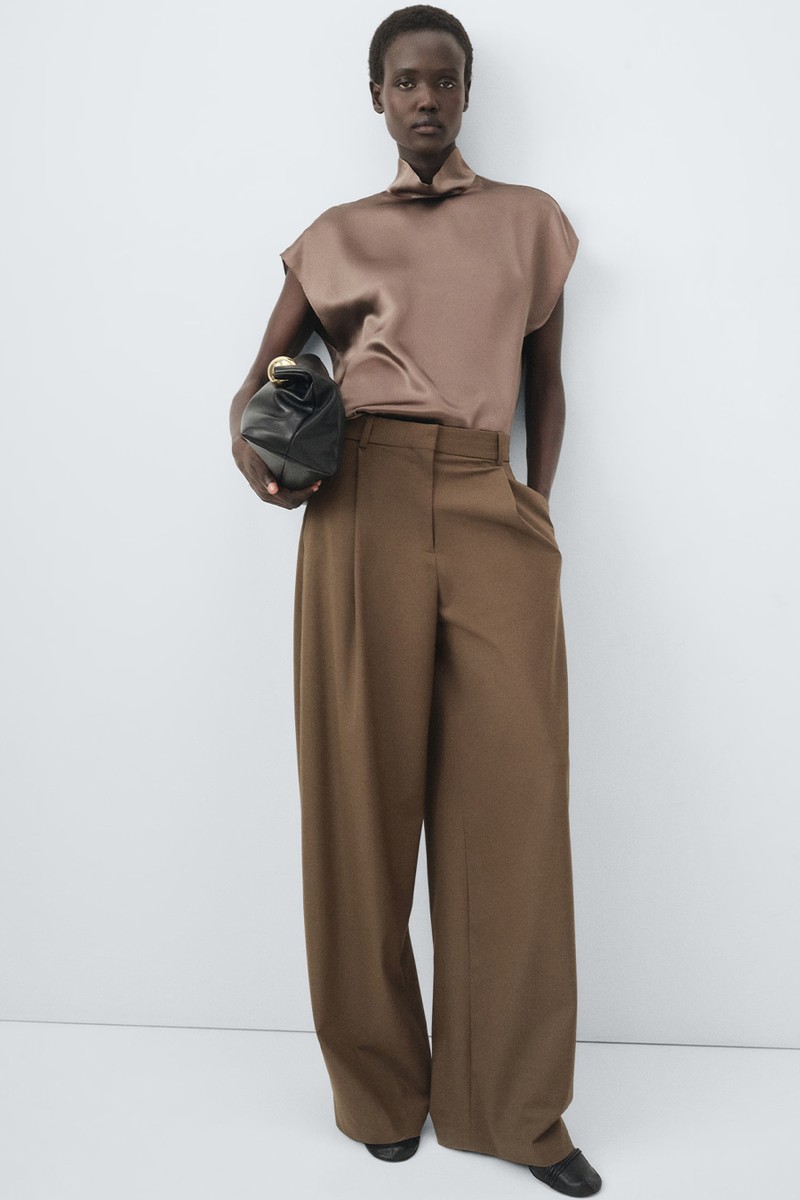  Pleated Straight-Leg Suit Trousers from Mango 