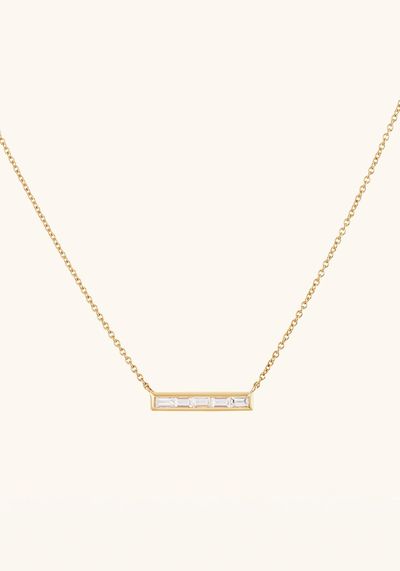 Baguette Diamond Bar Necklace