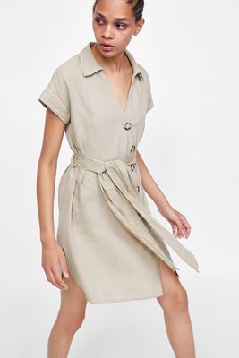 Buttoned Shirt Dress from Zara