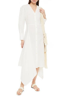 Asymmetric Linen And Cotton-Blend Dress