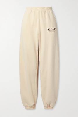 Upper East Side Printed Cotton-Jersey Track Pants  from Sporty & Rich 