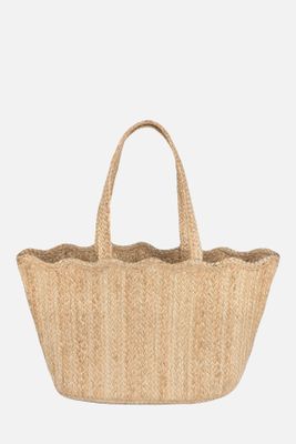 Natural Scallop Tote from The Braided Rug Company