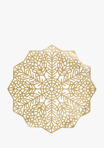 Snowflake Cut-Out Placemats, Set of 2, Gold from John Lewis