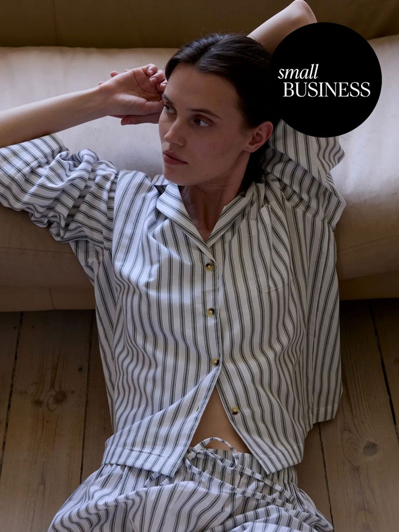 Relaxed Ticking Stripe Pyjama Set from Honna