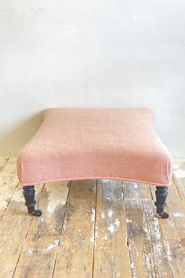 Reupholstered Antique French Footstool from Belle Epoque