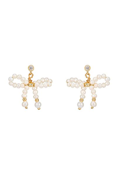 Fresh Water Pearl Bow Earrings from E&E Jewellery