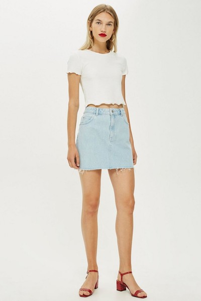 Bleach Denim Skirt