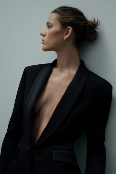 Suit Jacket With Satin Details, £300 | Mango