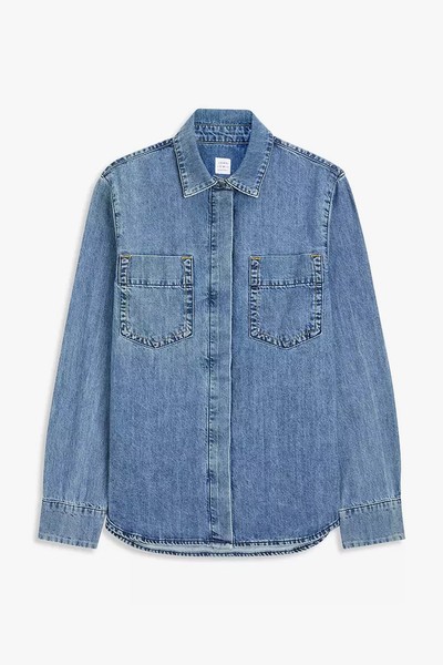 Plain Patch Pocket Denim Shirt