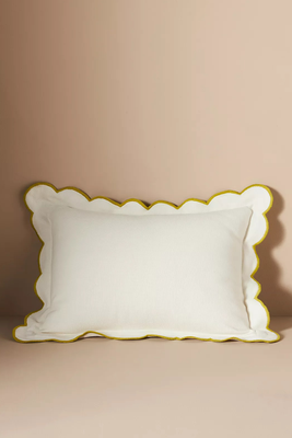 Embroidered Scallop Cushion from Anthropologie