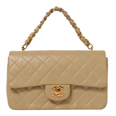 Classic Flap Chain Handbag 23cm Beige from Chanel