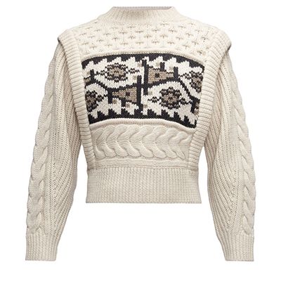 Rioja Jacquard-Patterned Cable-Knit Sweater from Isabel Maran Etoile