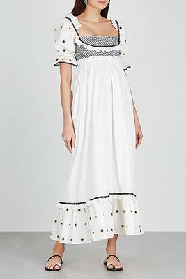 Gaia Floral-Embroidered Cotton Maxi Dress from Lug Von Siga