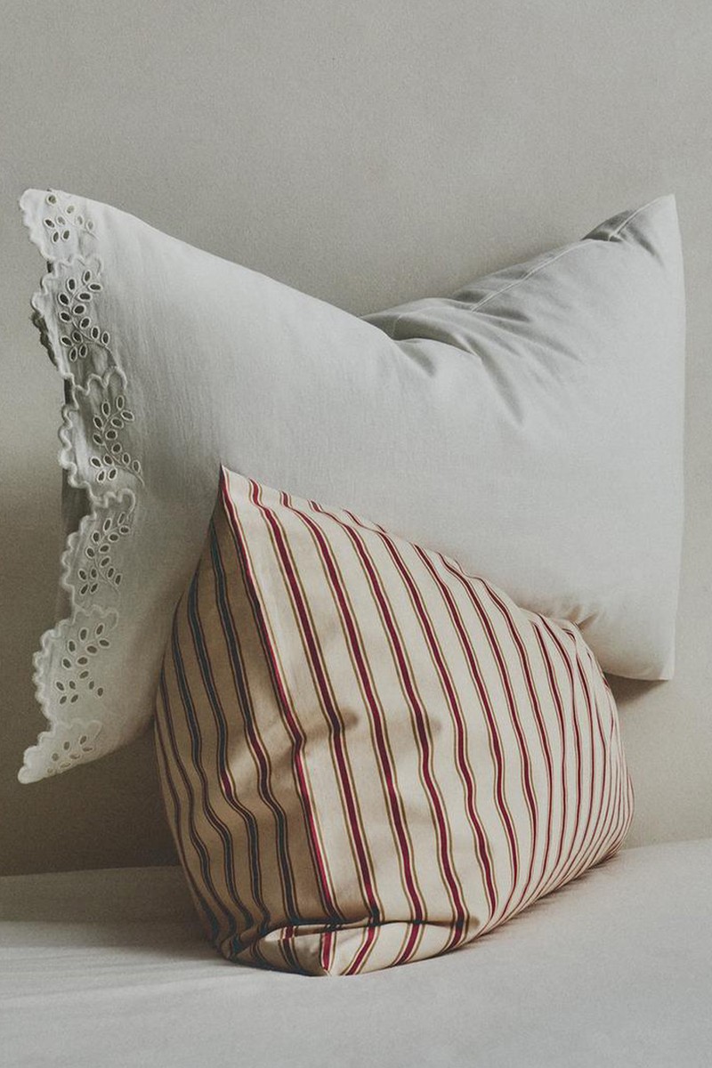 Embroidered Pillowcase With Trim 