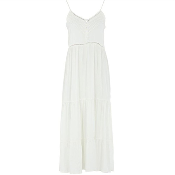 White Tiered Maxi Dress