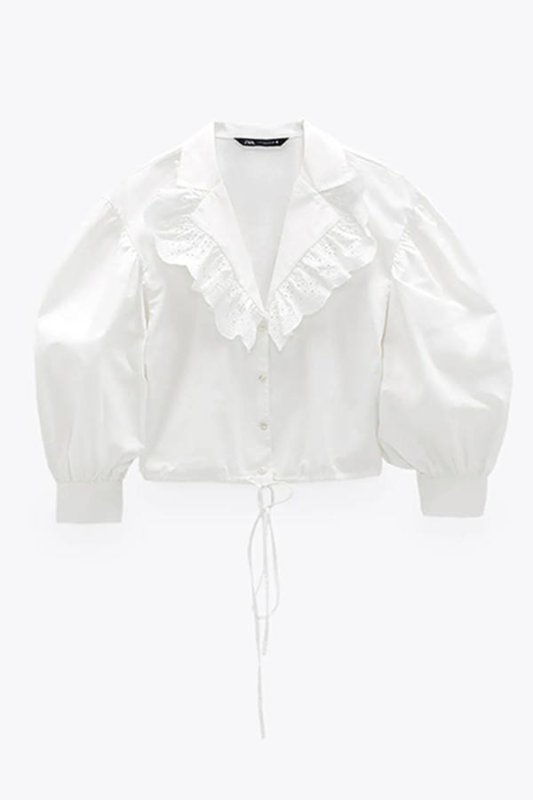 Contrast Poplin Top from Zara