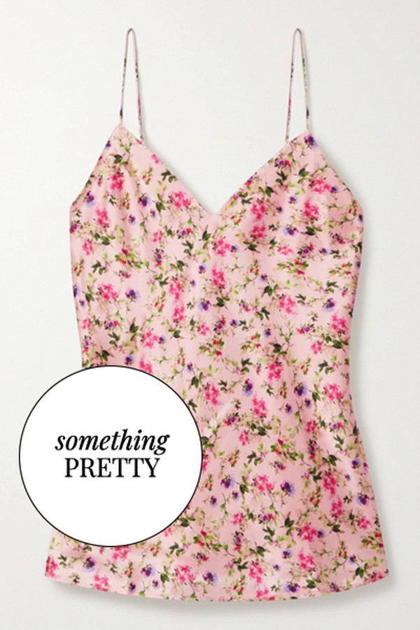 The Raine Floral-Print Silk-Charmeuse Camisole from Cami NYC