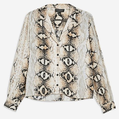 Snake Print Long Sleeve Shirt from Topshop