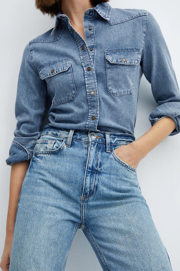 Chest-Pocket Denim Shirt