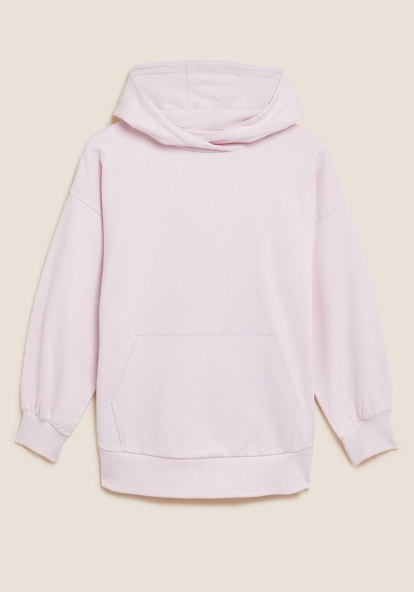 Pure Cotton Oversized Long Sleeve Hoodie from Marks & Spencer