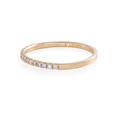 Solid Gold Diamond Half Eternity Polished Band Ring