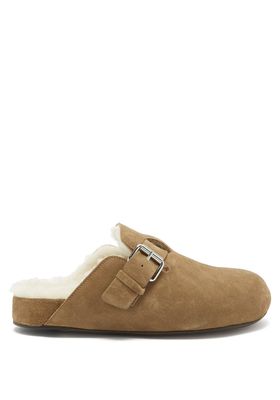 Mirving Shearling-Lined Suede Backless Loafers from Isabel Marant
