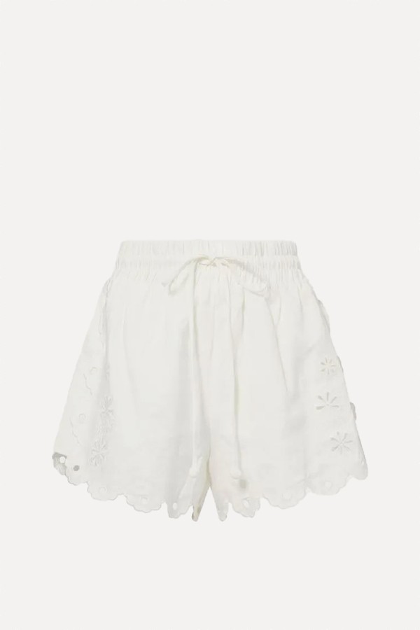 Richelieu Embroidered Linen Shorts from Farm Rio