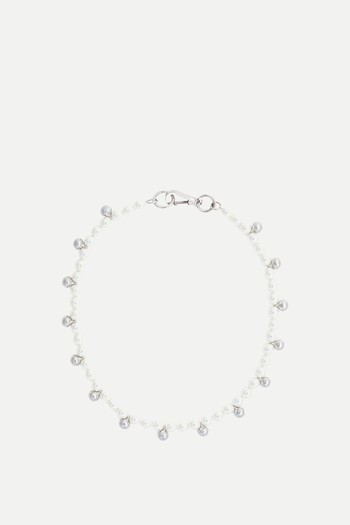 Bell Charm Faux Pearl Necklace from  Simone Rocha