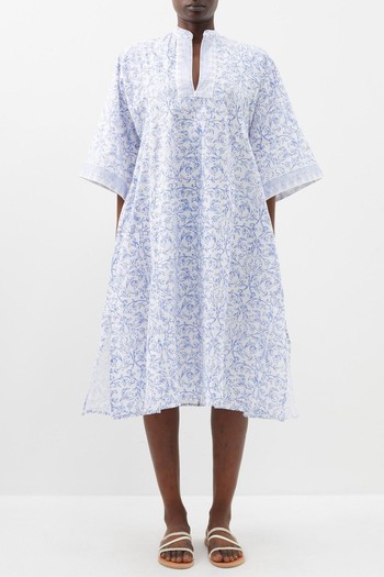 Rachel Floral-Print Cotton Kaftan from Thierry Colson