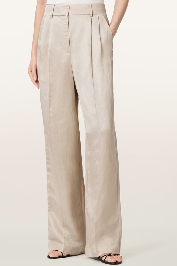 Helena Tailored Wide Leg Linen Blend Trousers