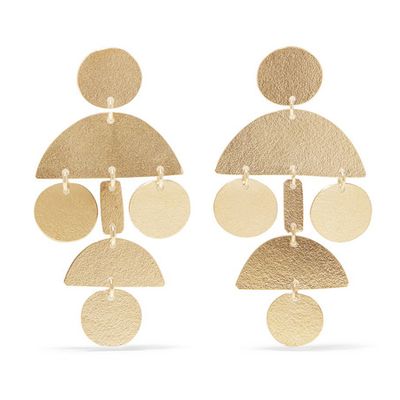 Mini Pompom Gold-Tone Earrings from Annie Costello