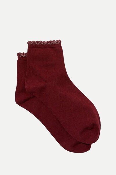 Scalloped Mid Crew Socks