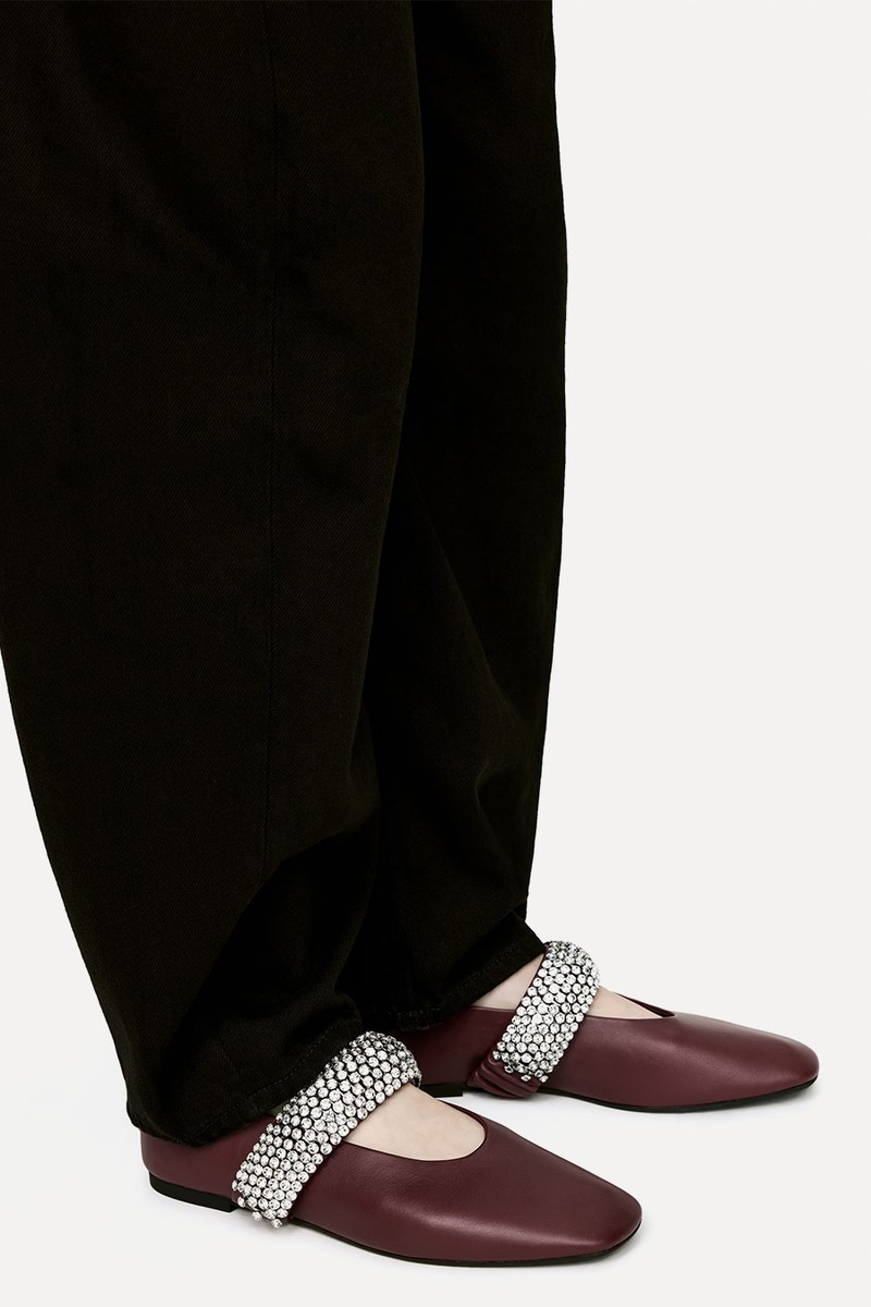 Rhinestone Leather Flats from ARKET