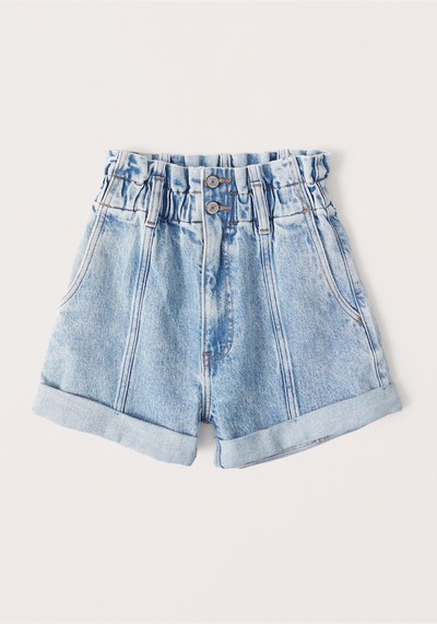 Denim Paperbag Shorts from Abercrombie & Fitch