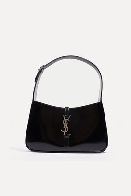 5 A 7 Black Leather Shoulder Bag Silver from Saint Laurent