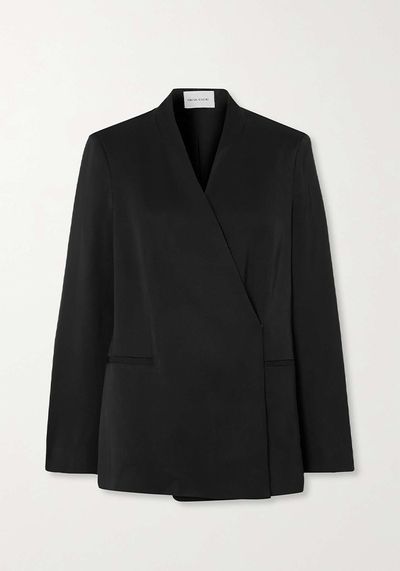 Sandyato Oversized Double Breasted Twill Blazer from Loulou Studio