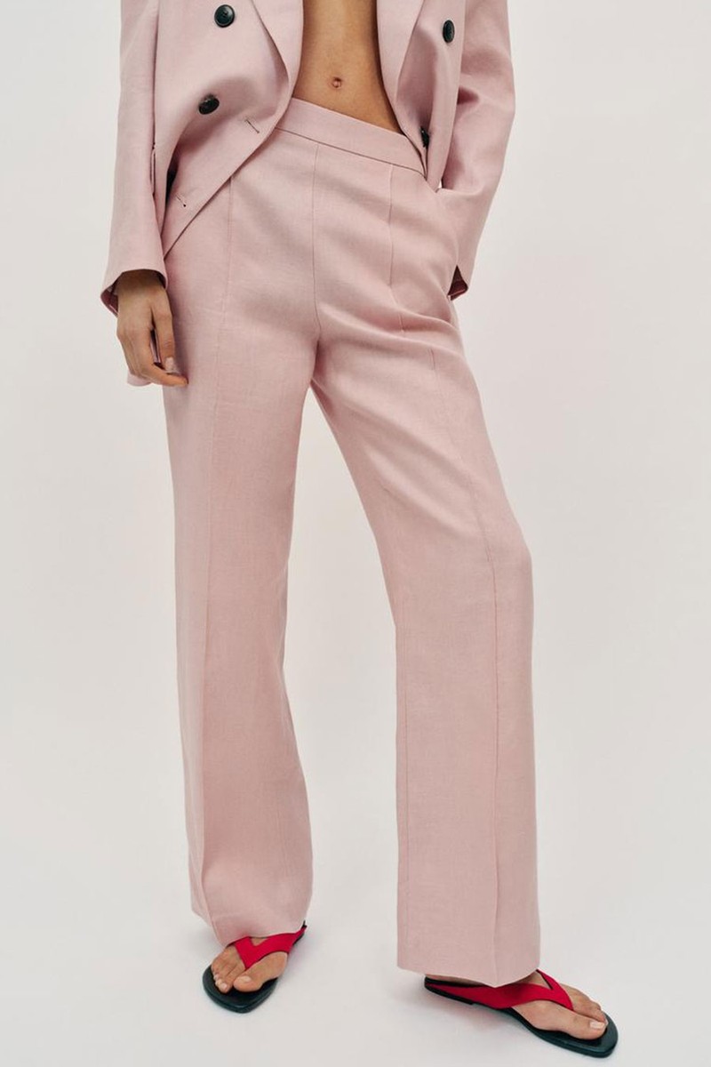 100% Linen Straight Trousers from Zara