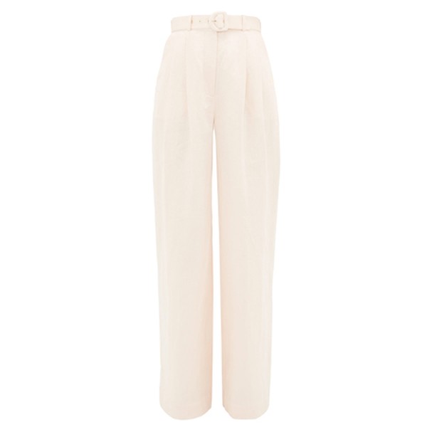 High-Rise Linen Wide-Leg Trousers from Zimmerman