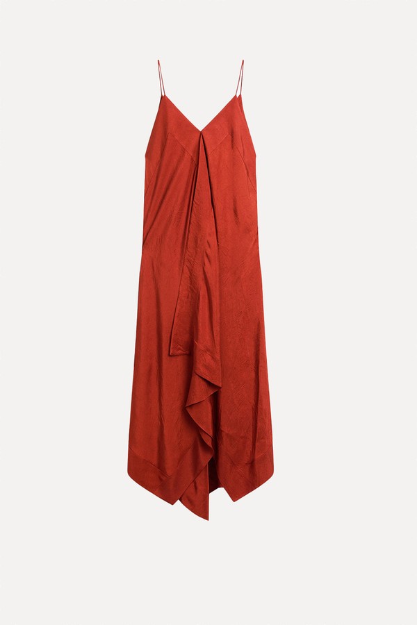 Flowing Midi Dress With Ruffles from Massimo Dutti