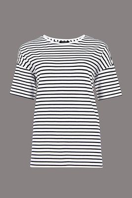Pure Cotton Striped Short Sleeve Top
