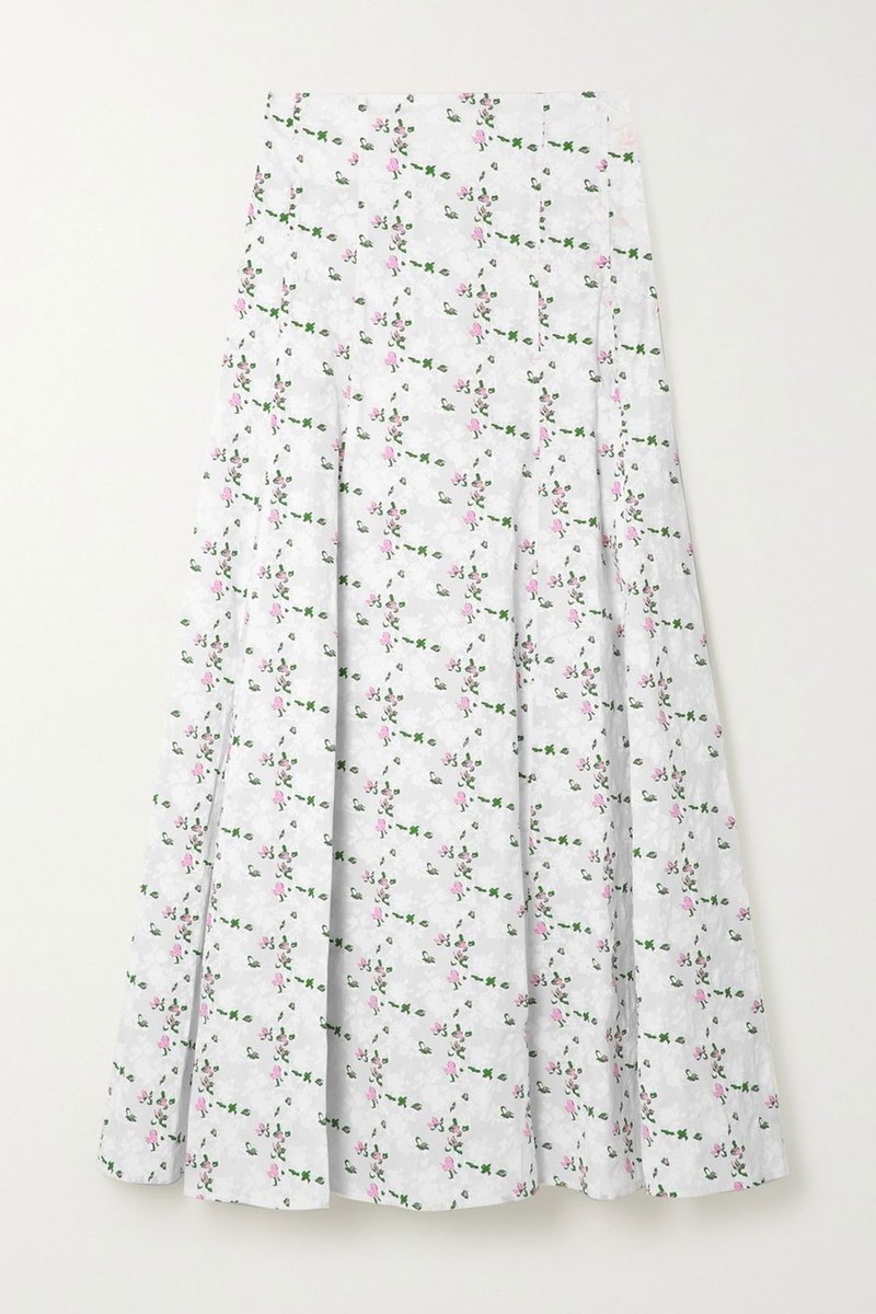 Floral-Print Cotton-Jacquard Midi Skirt from Philosophy Di Lorenzo Serafini