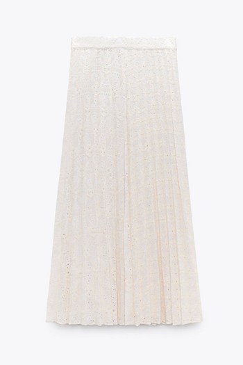 Pleated Skirt With Embroidery