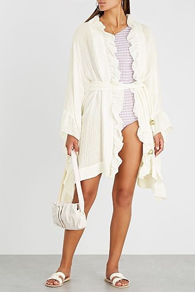 Anita Ivory Linen-Blend Robe from Lisa Marie Fernandez