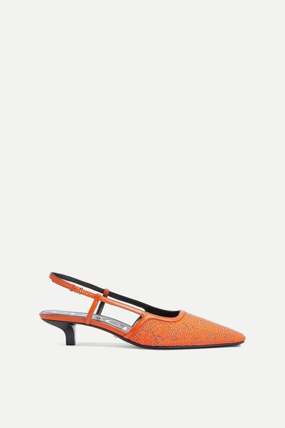 Tom Crystal-Embellished Slingback Heels from Gucci