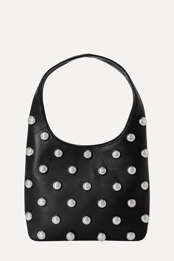 Medium Embellished Leather Hobo Bag
