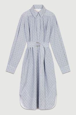 Shirt Dress With Embroidered Stripes from Maje